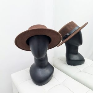 کلاه فدورا لبه پهن زنانه با نوار مشکی