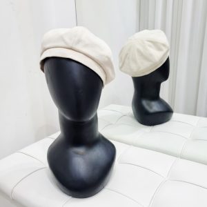 کلاه برت فرانسوی کتان کبریتی زنانه